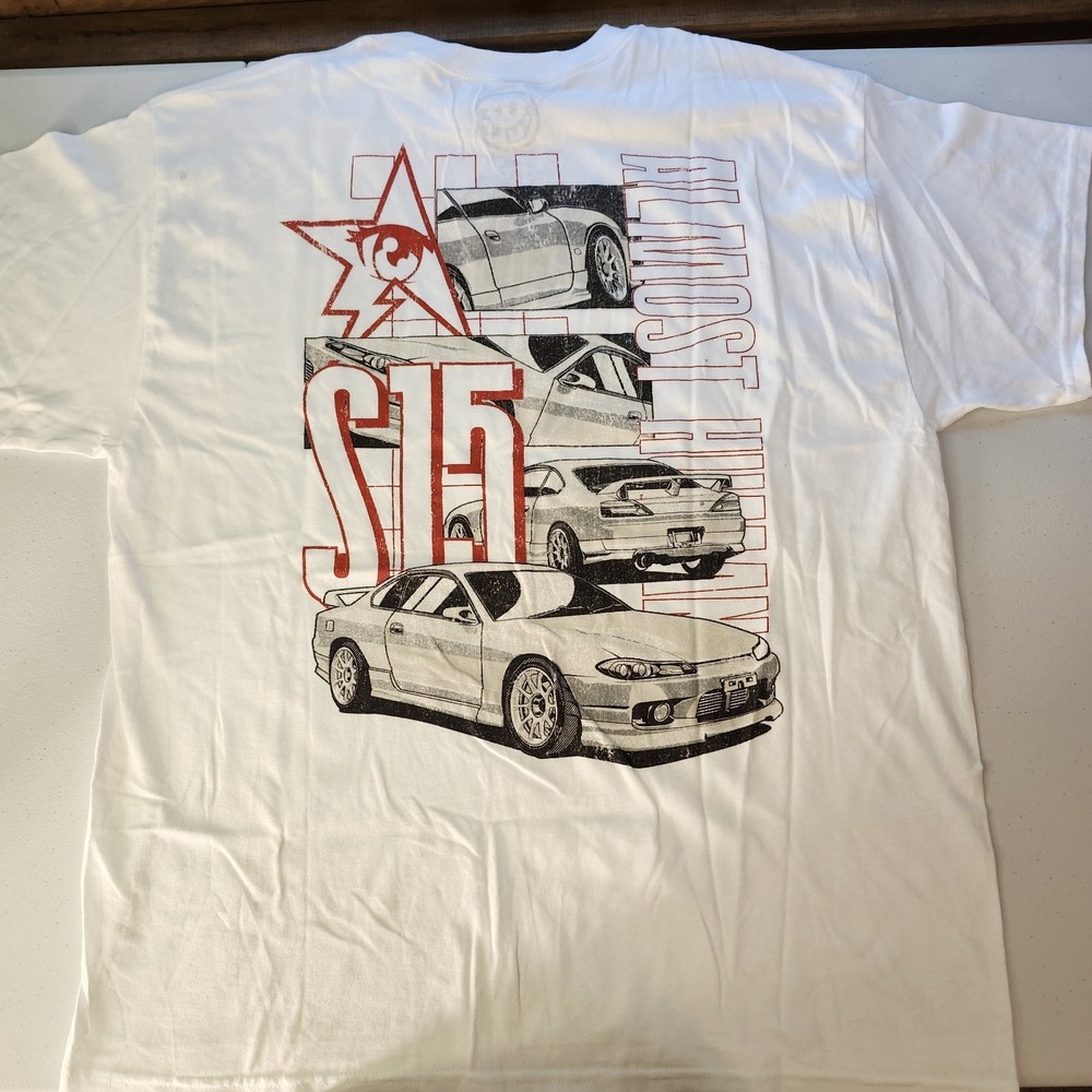 Cult S15 Almost Human Nissan Silvia Graphic Print White Cotton Tee Mens XL